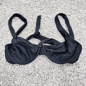 J. Crew Black Ribbed Bikini Top